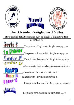 n.14 del 7 dicembre 2015 - Pallavolo Villanuova Gavardo