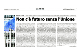 Non c`&egrave; futuro senza l`Unione