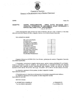 verbale d1 deliberazione della giunta comunale