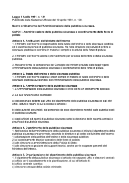 Legge 1 Aprile 1981, n. 121 - La Presidenza del Consiglio dei Ministri