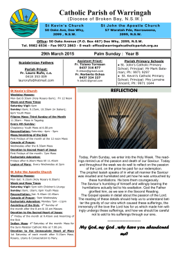 new.bulletin.29th.March.2015 - Catholic Diocese of Broken Bay
