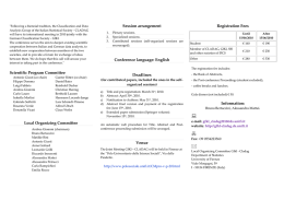 Scientific Program Committee Local Organizing Committee Session