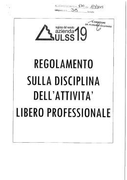 REGOLAMENTO - Azienda ULSS 19