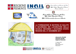 Presentazione dell`accordo - Ufficio Scolastico Regionale Piemonte
