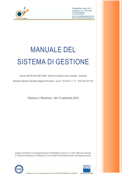 MQ - Manuale del Sistema di Gestione
