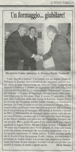 Il Nuovo Torrazzo, Ottobre 1999 - Paride Venturelli Produzione Caglio
