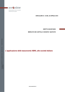 L`applicazione delle tassonomie XBRL alle societ&agrave; italiane