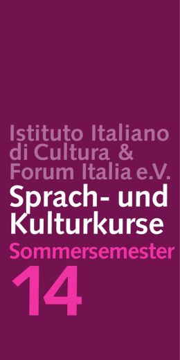 Cultura - Forum Italia eV