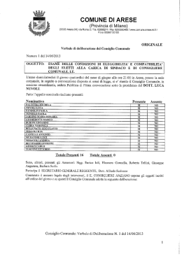 delibera C.C. n. 1 del 14.06.2013 di convalida