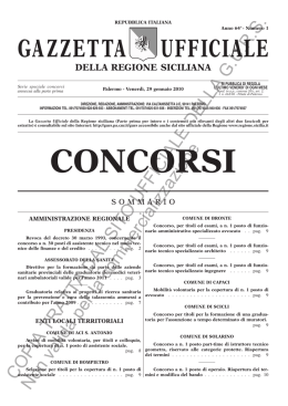 N. 1-Venerd&igrave; 29 gennaio 2010- Serie Concorsi