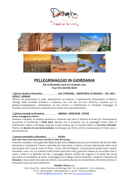 PELLEGRINAGGIO IN GIORDANIA