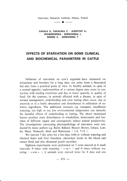 EFFECTS OF STARVATION ON SOME CLINICAL