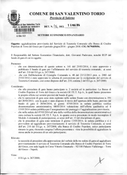 detServizioTesoreria - Comune di San Valentino Torio