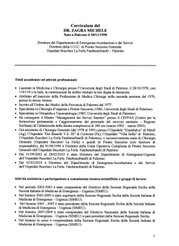 Curriculum del - Azienda Ospedaliero