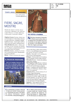 Fiere, sagre, mostre - Opera San Francesco per i Poveri
