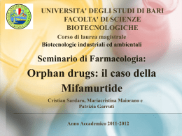Orphan drugs - Classi di Laurea in Biotecnologie