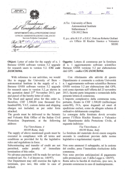 ordine Bernese 68978 - Dipartimento della Protezione Civile