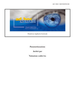 Parametrizzazione Archivi per Variazione codici iva