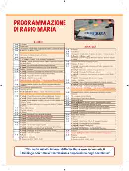 PROGRAMMAZIONE DI RADIO MARIA