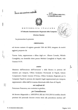 ord. TAR Napoli n. 2637.2011 - Ufficio scolastico regionale per la