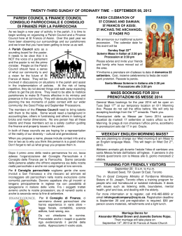 Bulletin of September 8, 2013 - St. Francis of Assisi Church