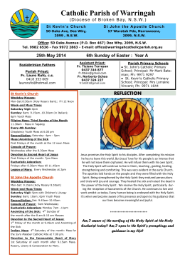 new.bulletin.25th.May.2014 - Catholic Diocese of Broken Bay