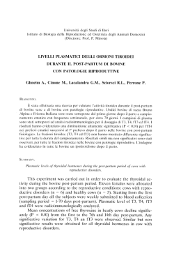 Livelli plasmatici degli ormoni tiroidei durante