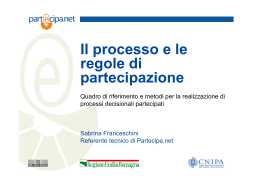 Il processo e le regole di partecipazione - Regione Emilia