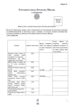 Allegato D Modello Offerta Economica