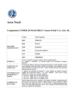 Calendario U20 maschile Veneto – Friuli V.G. Gir. B
