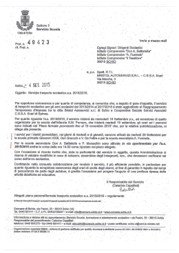 TRASPORTO SCOLASTICO A.S. 2015-16