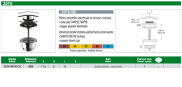 Piletta modello universale in ottone cromato