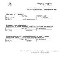 ORARI RICEVIMENTO AMMINISTRATORI