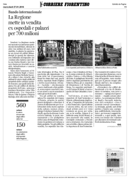 La Regione mette in vendita ex ospedali e palazzi per 700 milioni