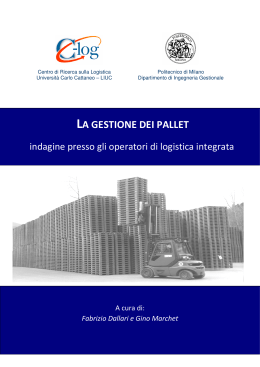 LA GESTIONE DEI PALLET - Universit&agrave; Carlo Cattaneo