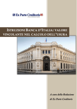 Istruzioni Banca d`Italia