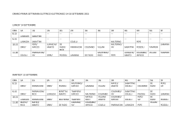 ORARIO PRIMA SETTIMANA ELETTRICO