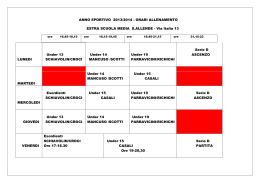 ANNO SPORTIVO 2013/2014 - ORARI ALLENAMENTO ESTRA