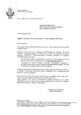 Iscrizioni ai servizi scolastici comunali