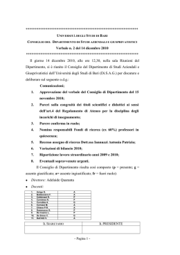 verbale 2 - Dipartimento di Studi Aziendali e Giusprivatistici
