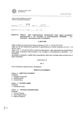 DR 385 del 6.11.2014 - Università degli Studi di Macerata