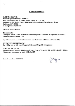 Curriculum vitae - Comune di Santa Cesarea Terme