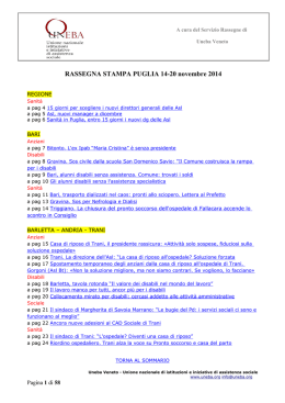 RASSEGNA STAMPA PUGLIA 14-20 novembre 2014