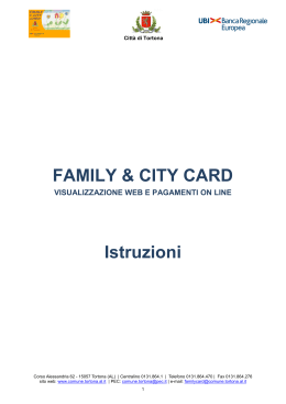 FAMILY & CITY CARD Istruzioni