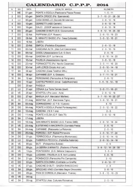 CALENDARIO C.P.P.P. 2014 - Podistica Castelfranchese