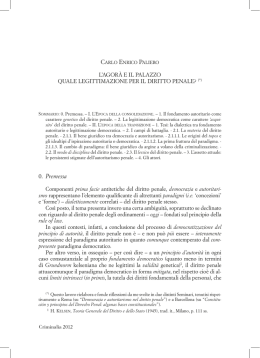 L`agor&agrave; e il palazzo. Quale legittimazione per il diritto penale?