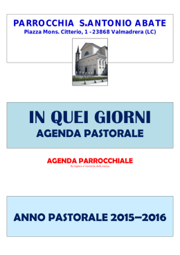 Clicca qui per aprire l`Agenda Pastorale