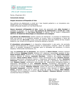 pdf. Comunicato stampa Ospedale di Vaio, Fidenza
