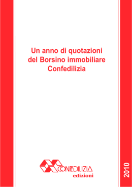 Un anno di quotazioni del Borsino immobiliare Confedilizia