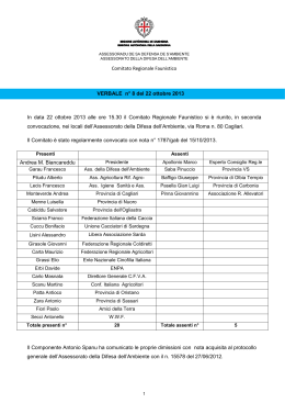 Comitato Regionale Faunistico In data 22 ottobre 2013 alle ore
